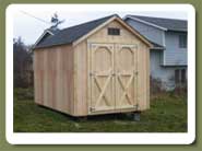 Our outdoor sheds, garden sheds and storage barns are made locally on-site.